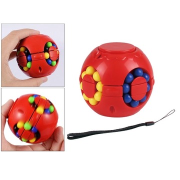 Rotating Magic Bean Fingertip Gyroscope Toy Red