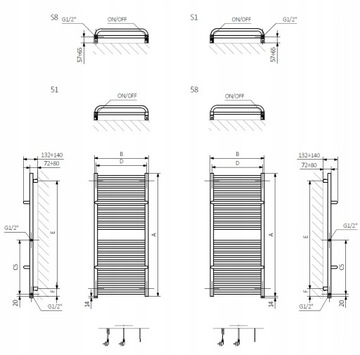 Электрорадиатор Lima 114 х 50 с ОДНИМ ТЭНом