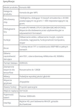 Консоль Retro X80, дисплей 7 дюймов, 800х480, 20 000 игр, бесплатные наушники