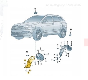 186 PODBĚH LEVÉ PŘEDNÍ SKODA KAROQ 57A854815 ORIGINÁLNÍ