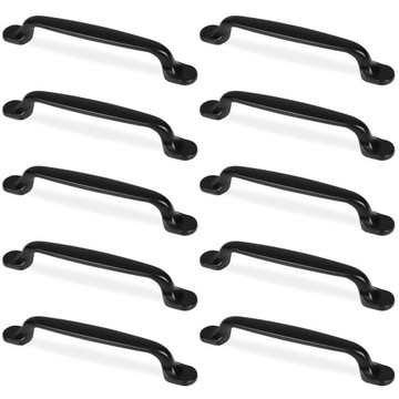 10x UCHWYT MEBLOWY CZARNY RETRO UCHWYT DO MEBLI SZAFKI SZUFLADY 96mm KLAMKA
