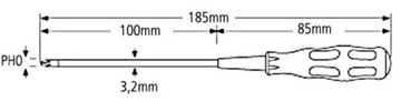 Крестовая отвертка PH0, серия Pro-Soft, 185 мм, 89405B