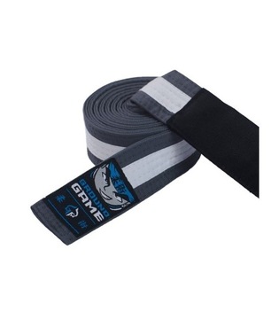 Pas do BJJ dla dzieci Szary z białą belką K4 225c