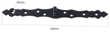 Декоративная петля Black 250x34 для коробчатых створок