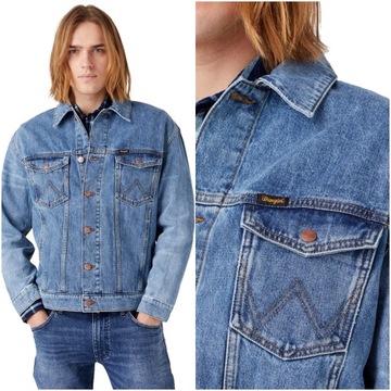 WRANGLER ANTI FIT MĘSKA KURTKA JEANSOWA LOGO 2XL