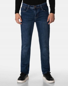 Spodnie Jeansowe Męskie Granatowe Texasy Dżinsy BIG MORE JEANS N103 W36 L32