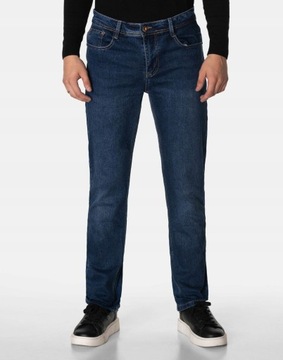 Spodnie Jeansowe Męskie Granatowe Texasy Dżinsy BIG MORE JEANS N103 W42 L32