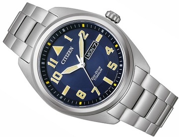 TYTANOWY ZEGAREK CITIZEN BM8560-88LE SOLAR SZAFIR, Niebieski/Srebrny