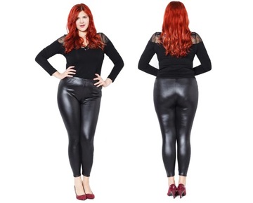 Legginsy EKOSKÓRA latex MAT L1 Plus Size XXL/44