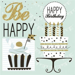 Serwetki Happy Birthday miętowe 20sztuk urodziny party