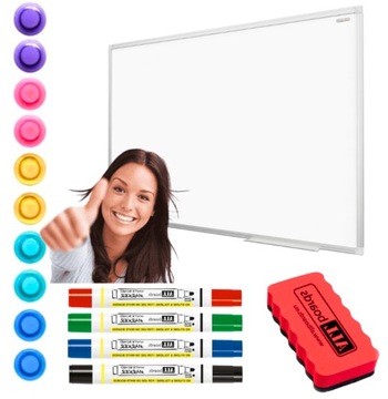 PROMOCJA TABLICA MAGNETYCZNA 180x90 SOLIDNA ALUMINIOWA RAMA + AKCESORIA PRO