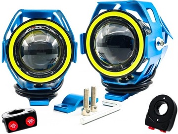 2x LED Halogeny motocyklowe lampy reflektory quad