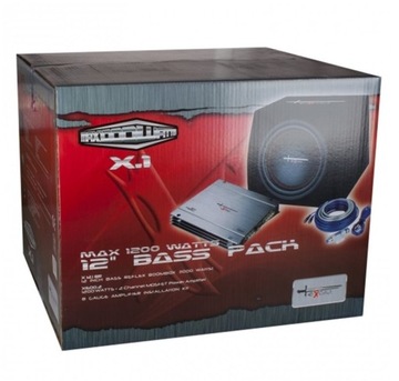 EXCALIBUR X1 SUBWOOFER X12.1BR + WZMACNIACZ X600.2 + kable, BASS PACK