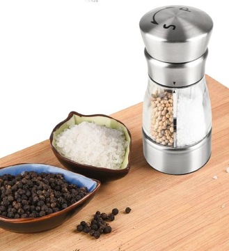 MŁYNEK Ceramiczny Ręczny Do SOLI PIEPRZU Przypraw Podwójny 2w1 6988