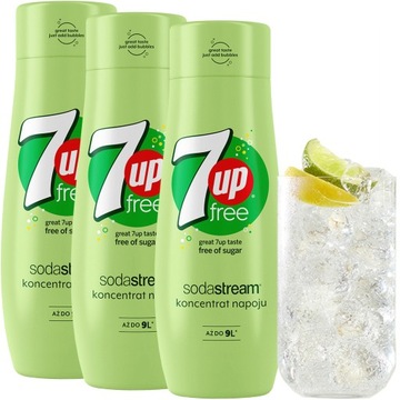 SYROP KONCENTRAT DO SATURATORA WODY SODASTREAM 7UP FREE BEZ CUKRU 3x 440 ml