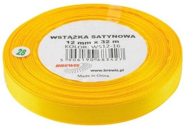 Wstążka satynowa żółta 12mmx32m