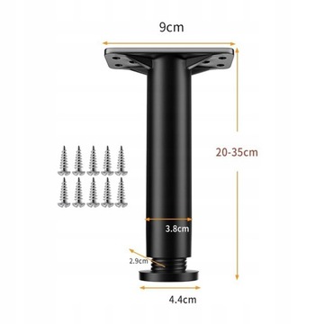 Wspornik belek łóżka Stalowa stopka meblowa ze śrubami 20cm