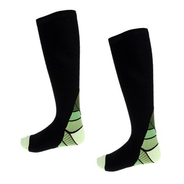 1 para skarpet kompresyjnych do biegania i jazdy na rowerze, podróż S i M, zielone