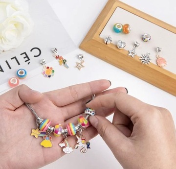 ZESTAW DO ROBIENIA BRANSOLETEK NASZYJNIKÓW KREATYWNY DLA DZIECI PREZENT