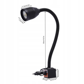 СВЕТОДИОДНАЯ ЛАМПА 5 Вт С ФИКСИРОВАННЫМ ОСНОВАНИЕМ ДЛЯ СТАНКА С ЧПУ