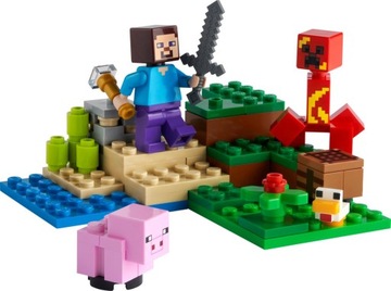 LEGO Minecraft 21167 Punkt handlowy + LEGO Minecraft 21177 Zasadzka Creeper