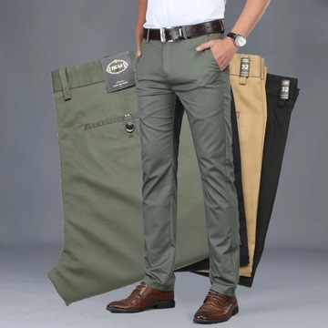Cotton Casual Pants Mens Clothing Straight Busines