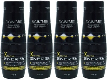 4x СИРОП SODASTREAM XTREME ENERGY НА 9 Л КАРАТОР ДЛЯ НАПИТКОВ с 440 мл