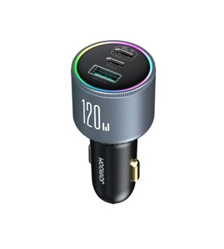 АВТОМОБИЛЬНОЕ ЗАРЯДНОЕ УСТРОЙСТВО JOYROOM 120 Вт, 2xUSB-C, КАБЕЛЬ USB-A + USB-C, 100 Вт, QC PD