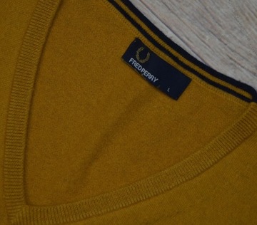 157 FRED PERRY MĘSKI SWETER PREMIUM WEŁNA MERINO L