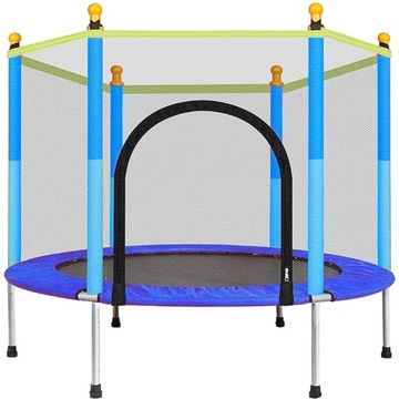 Trampolina z siatką ogrodowa, domowa dla dzieci 5-8 lat / 140 cm śr