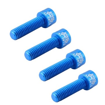 4pcs Mountain MTB Bike Head M5x17mm Bolts Screw Ti Screws Blue 1