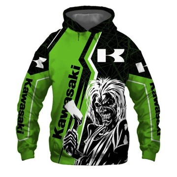 BLUZA Z KAPTUREM MĘSKA 3D WZORY MOTOCYKLOWE