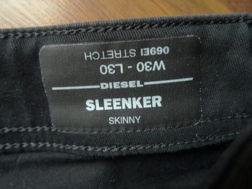 SPODNIE JEANSOWE DIESEL SLEENKER STRETCH SKINNY r.W30/30 BDB