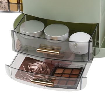 Коробочка для хранения косметики светло-зеленого цвета.