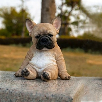 Śpiący buldog francuski Puppy statua żywica trawni
