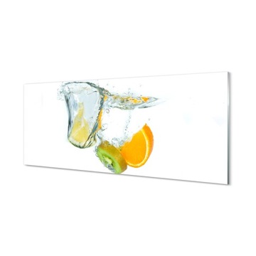 Zdjęcie na szkle obraz Woda kiwi pomarańcza 125x50