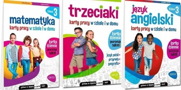 ZESTAW Matematyka Polski Angielski 3 GREG Karty pr