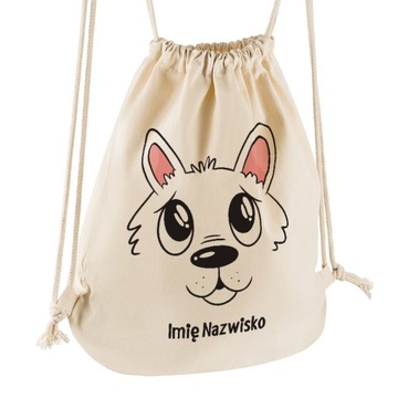 PIESEK + Imię Twojego dziecka Worek Plecak szkolny