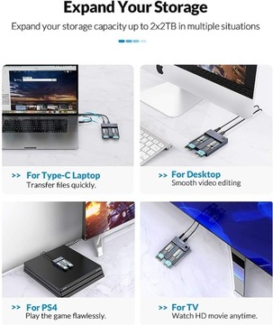 Adapter Obudowa Dysku Twardego Podwójna