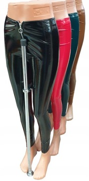 LEGGINSY WINYLOWE GETRY WINYL SPODNIE RURKI LATEKS