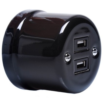 РОЗЕТКА НАКЛАДНАЯ КЕРАМИЧЕСКАЯ РЕТРО LOFT 2xUSB