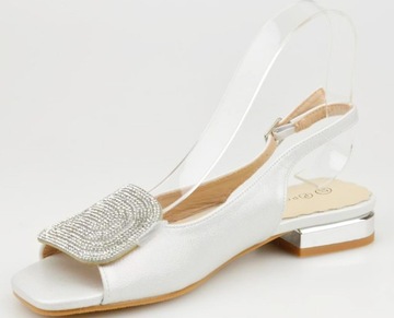 POTOCKI Sandały Srebrne 43314 r. 37