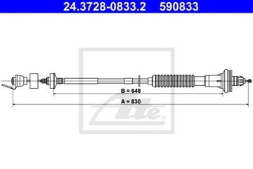 ТРОС СЦЕПЛЕНИЯ ATE PEUGEOT 206 1.4-2.0 HDI 98-07