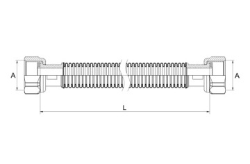 ГАЗОВЫЙ ШЛАНГ, РАСШИРЯЮЩИЙСЯ ШЛАНГ 200-400 мм WW 1/2