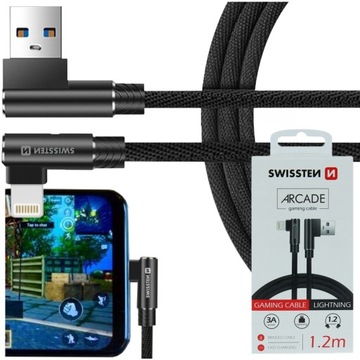 SWISSTEN Kabel kątowy USB Lightning do iPhone 3A