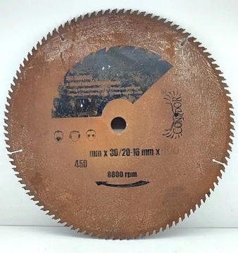 PIŁA TARCZOWA Z ZĘBAMI Z WĘGLIKÓW SPIEKANYCH 450 MM X30/20-16MM