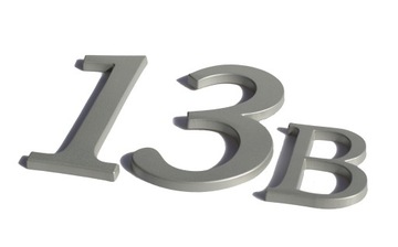 numer domu. numer na dom. cyfry na dom. tablica na dom. 3D premium srebro 2