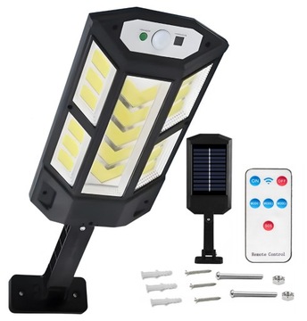 LAMPA SOLARNA LED CZUJNIK RUCHU I ZMIERZCHU PILOT