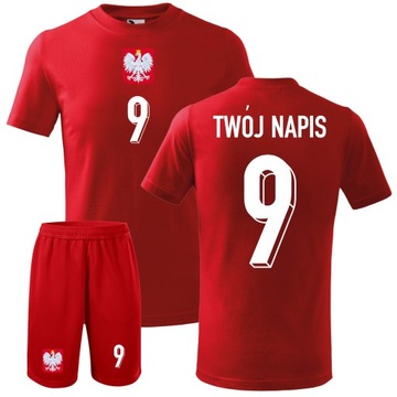 Komplet Reprezentacji Polski 10 lat nadruk 146 piłkarski Lewandowski Polska