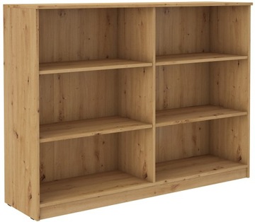 SZEROKI OTWARTY REGAŁ 158 CM 6 PÓŁEK DĄB ARTISAN